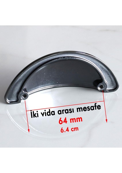Mobilya Mutfak Dolabı Çekmece Dolap Kulpları Kulpu Kulb Yelken Midye Tas Çanak 64 mm Düğme Füme modelleri