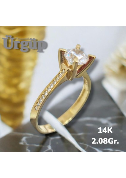 14 Ayar 2.08 Gram Altın Tektaş Yüzük