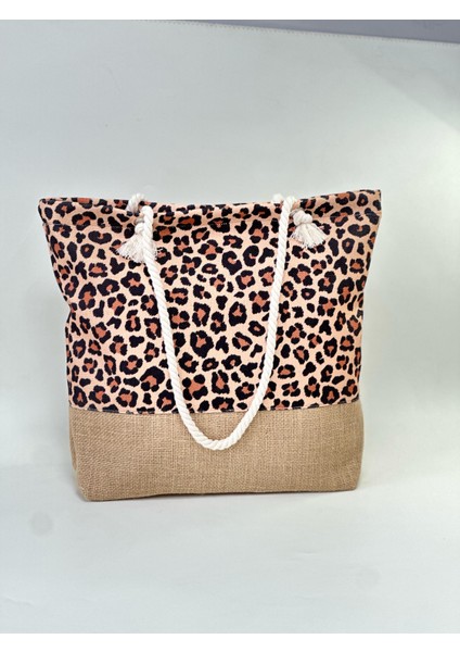 Leopard Desenli Plaj Çantası