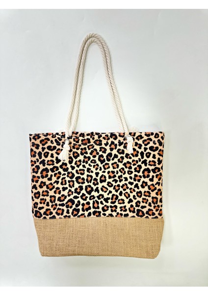 Leopard Desenli Plaj Çantası