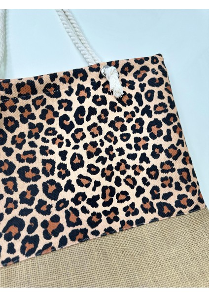 Leopard Desenli Plaj Çantası