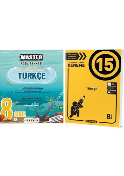 (Sınıf: 8) Master Türkçe Soru Bankası ve Türkçe 15'li Deneme