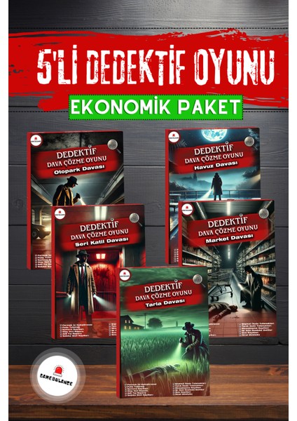 5'li Paket Cinayet Çözme, Dedektif Oyunu - Dava Çözme Oyunu - Suçluyu Bulma - Katil Kim Bulma Oyunu