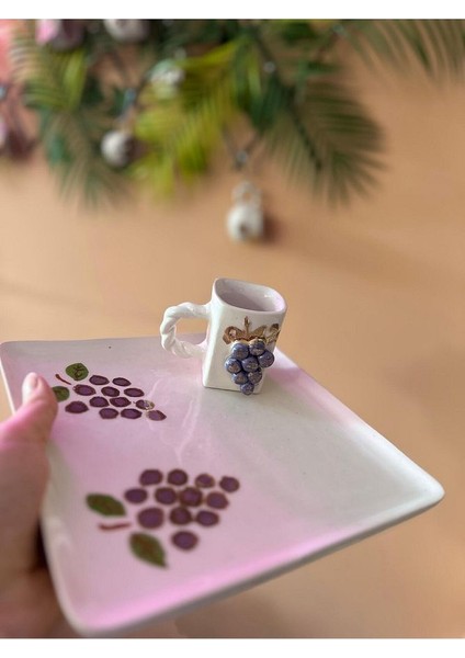 Üzüm Salkım Detay Seramik Kahve Mug Kupa Fincan fiyatları