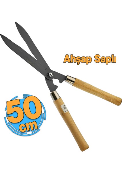 Eğri Çim Budama Makası Çalı Çimen Biçme Kesme Makas 50 cm Keskin Metal Bıçkı 1 Adet