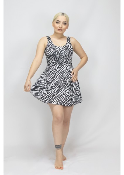 Kadın Elbise Mayo Şortlu -Desenli -Likra 38-52 fiyatları