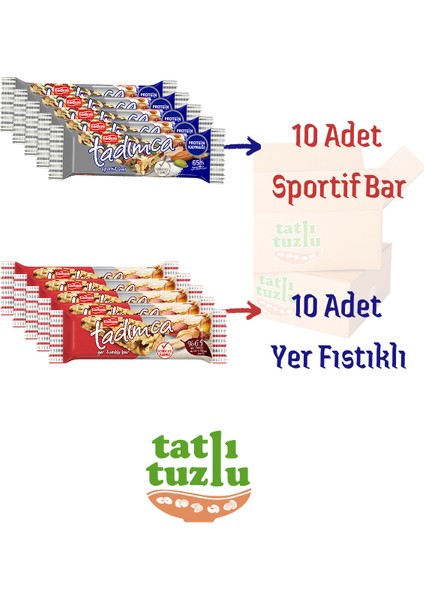 Sportif Bar & Yer Fıstıklı Bar Karışık Paket (20 Adet) fırsatları