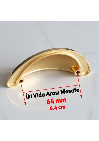 Mobilya Mutfak Dolabı Çekmece Dolap Kulpları Kulb Yelken Midye Tas Çanak 64 mm Düğme Altın Gold fiyatları