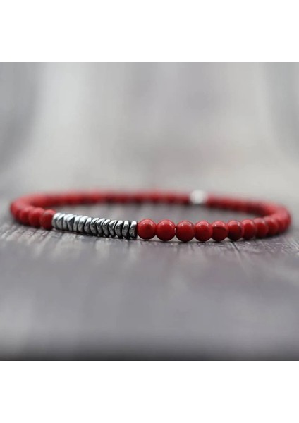 Jasper Hematit Doğal Taş Bileklik - Şık ve Dayanıklı 4mm