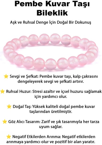 Gül Kuvarsı Doğal Taş Bilekliklerle Tarzınızı Yansıtın