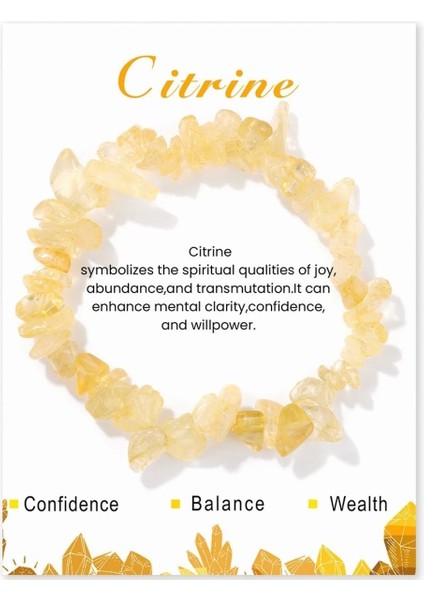 sitrin Opal Taşı Kırık Taşlı Bileklik