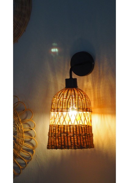 Doğal Rattan "sole" Aplik - Naif ve Şık Duvar Lambası