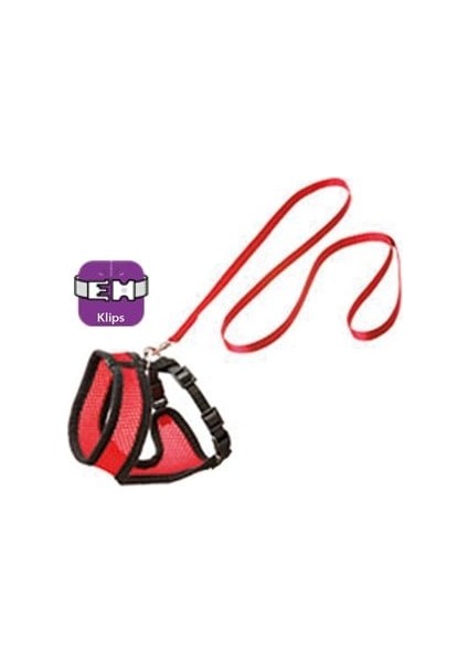 Kedi Tasma+Uzatma 38cm Kırmızı-Siyah