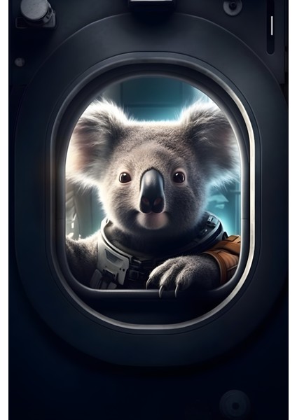 Mdf Uv Baskı Üzerine Astronot Koala Tablo