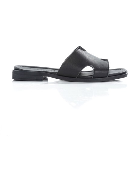 MİA028-1022 Deri Kadın Günlük-Düğün-Eğlence-Siyah Cilt Tatil Terliği