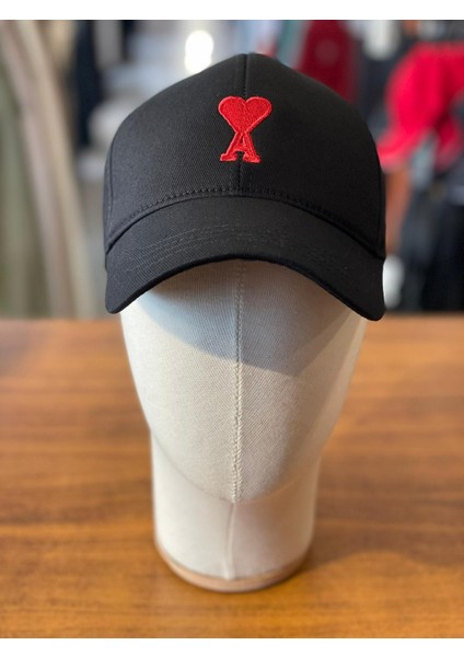 Ami A Kalp Nakışlı Pamuklu Unisex Cap Bere
