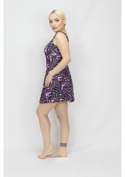Kadın Elbise Mayo Şortlu -Desenli -Likra 38-52 modelleri