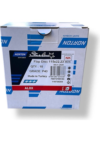 Clıpper Fld Fdtf 115X22 Nor P40KUM Starlıne Flap Disk 10-Adet