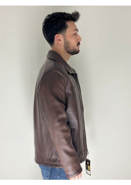 Brown Hakiki Deri Ceket