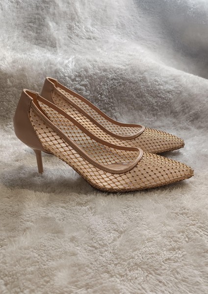 Chic Tül Transparan-Taş Detaylı Sivri Burun 6 cm Ince Topuk Abiye Ayakkabı fiyatları