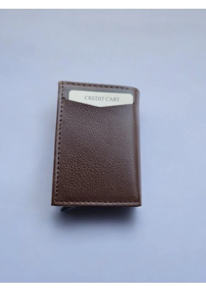 Rfid Korumalı Çıtçıtlı Otomatik Alüminyum Mekanizmalı Unisex Cüzdan-Kartlık