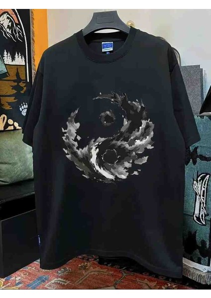 Siyah Beyaz Özel Tasarım Oversize Tshirt