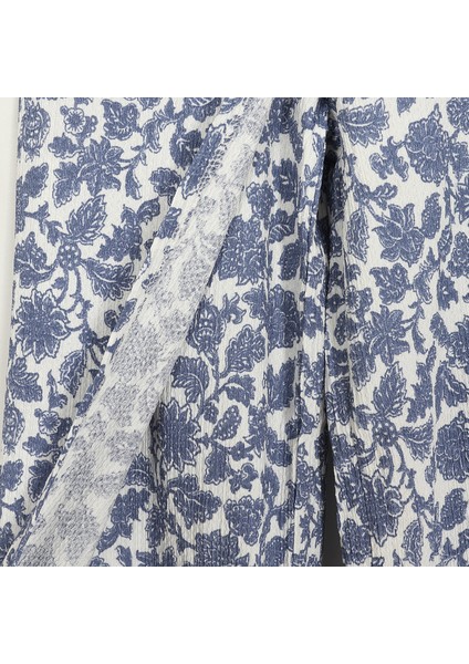 Desenli Wide Leg Kapaklı Bol Paça Kız Çocuk Yazlık Pantolon Mavi 001-0002020 modelleri