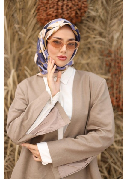 Twill İpek Eşarp - 11439-37 Vizon Mavi fırsatları