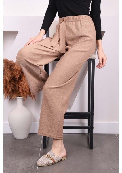 Siyah Bürümcük Bol Paça Pantolon