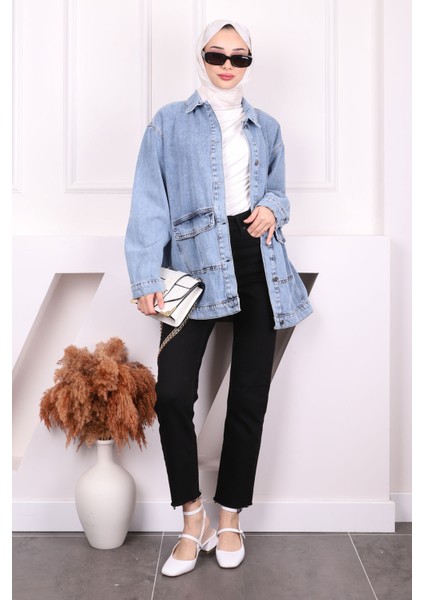 Mavi Taş İşlemeli Kot Ceket fiyatları