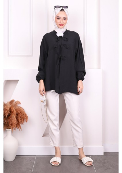 Siyah Ön Bağlamalı Kimono fiyatları
