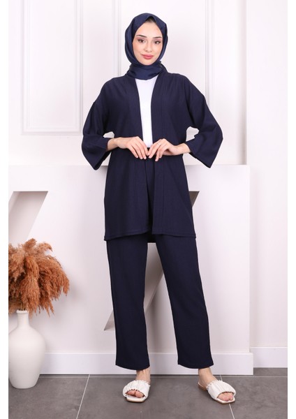 Lacivert Bürümcük Kimono Pantolon Takım fiyatları