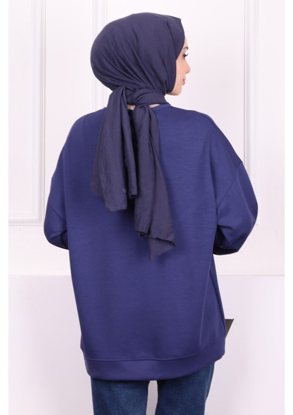 Lacivert Çiçekli Modal Sweat fırsatları