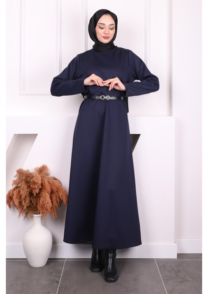 Lacivert Bel Kemerli Scuba Elbise fiyatları