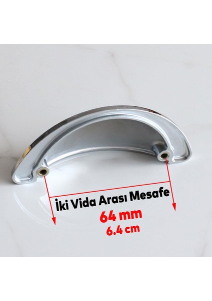 Mobilya Mutfak Dolabı Çekmece Dolap Kulpları Kulpu Kulb Yelken Midye Çanak 64 mm Düğme Krom fiyatları