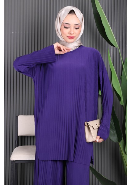 Mor Piliseli Sandy Tunik Pantolon Takım