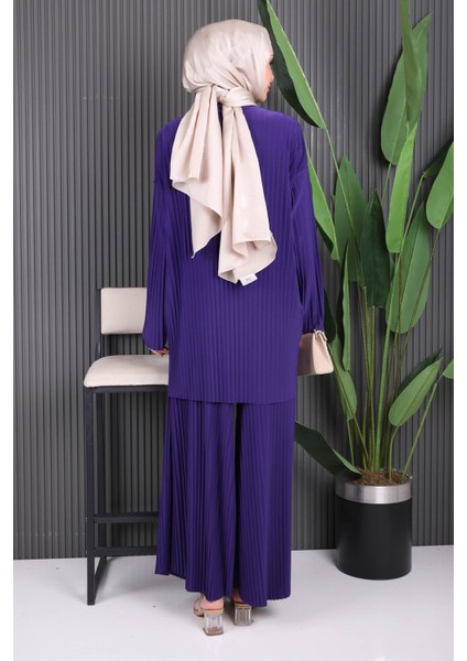 Mor Piliseli Sandy Tunik Pantolon Takım