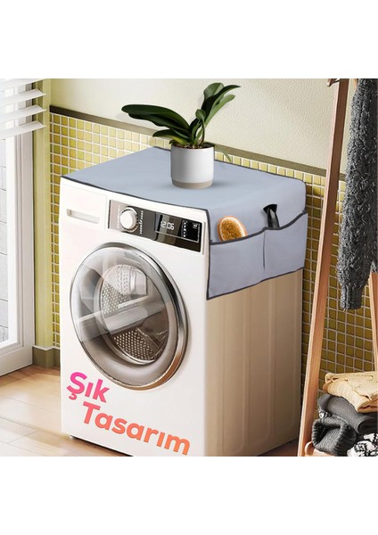 Çamaşır Makinesi Örtüsü 4 Cepli Banyo Düzenleyici Organizer Buzdolabı Örtüsü Depolama Hurç