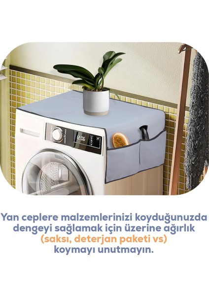 Çamaşır Makinesi Örtüsü 4 Cepli Banyo Düzenleyici Organizer Buzdolabı Örtüsü Depolama Hurç