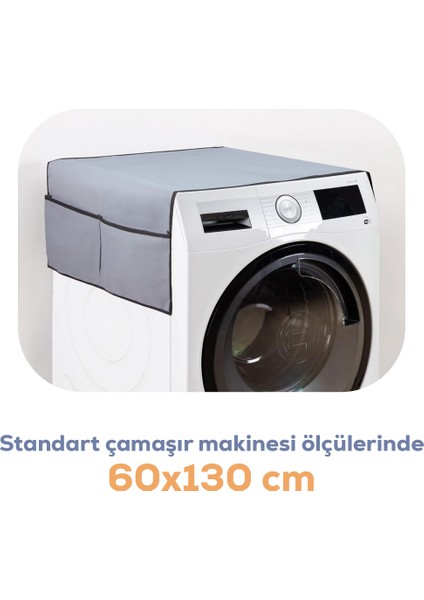Çamaşır Makinesi Örtüsü 4 Cepli Banyo Düzenleyici Organizer Buzdolabı Örtüsü Depolama Hurç