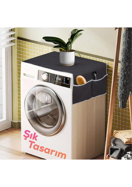 Çamaşır Makinesi Örtüsü 4 Cepli Banyo Düzenleyici Organizer Buzdolabı Örtüsü Depolama Hurç modelleri