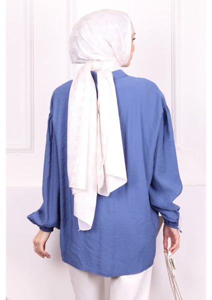 Indigo Ön Bağlamalı Kimono
