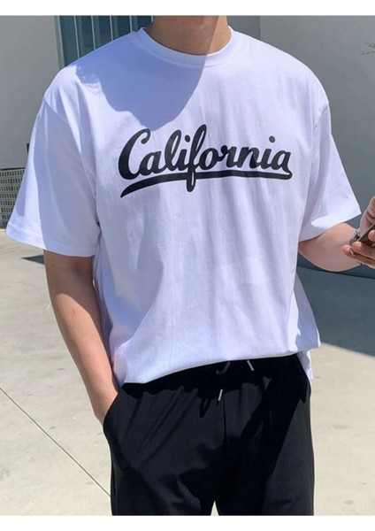 Bond California Baskılı Oversize Erkek T-Shirt Salaş Boyfirend fiyatları