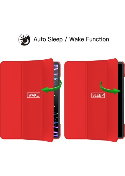 Apple iPad Pro 11 M4 5. Nesil (2024) Yatay Standlı Uyku Modlu Basic Arkası Sert Smart Kılıf A2836 A2837 fırsatları
