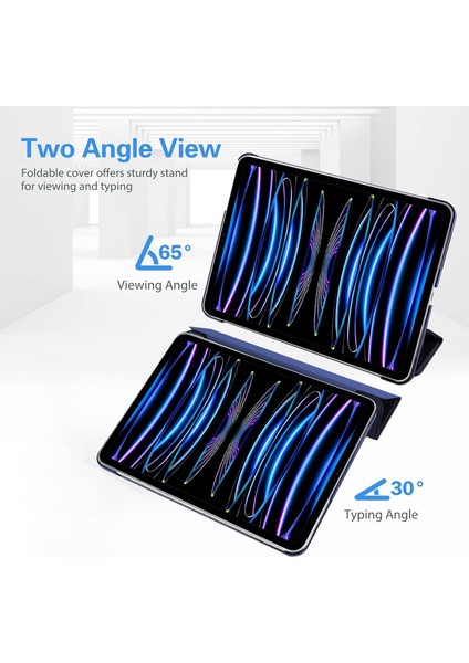 Apple iPad Pro 11 M4 5. Nesil (2024) Yatay Standlı Uyku Modlu Basic Arkası Sert Smart Kılıf A2836 A2837 fırsatları