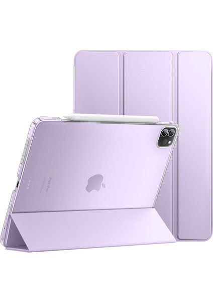 Apple iPad Pro 13 M4 (2024) Yatay Standlı Uyku Modlu Basic Arkası Sert Smart Kılıf A2925 A2926