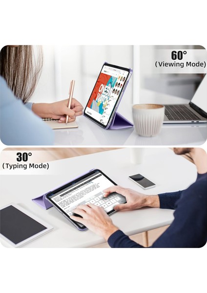 Apple iPad Pro 11 M4 5. Nesil (2024) Yatay Standlı Uyku Modlu Basic Arkası Sert Smart Kılıf A2836 A2837