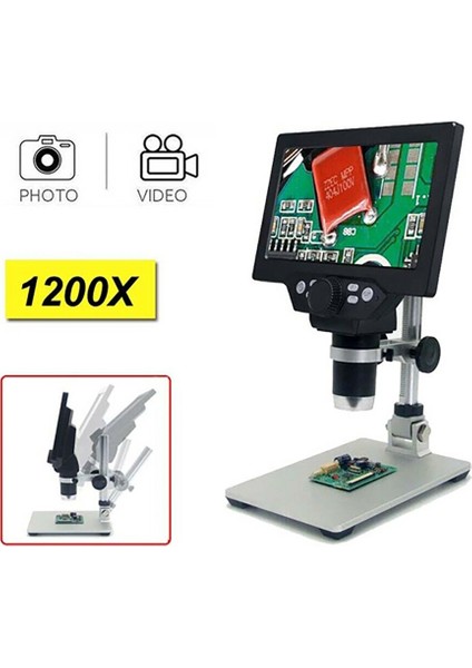 G1200 Plus+ Renkli Ekranlı Dijital Mikroskop 1200X