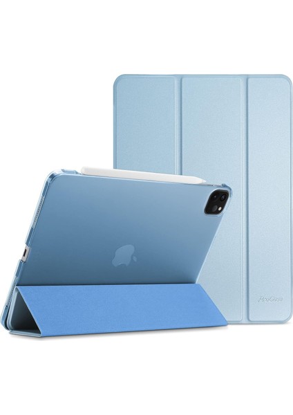 Apple iPad Pro 11 M4 5. Nesil (2024) Yatay Standlı Uyku Modlu Basic Arkası Sert Smart Kılıf A2836 A2837