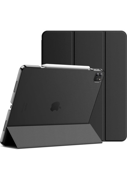 Apple iPad Pro 11 M4 5. Nesil (2024) Yatay Standlı Uyku Modlu Basic Arkası Sert Smart Kılıf A2836 A2837